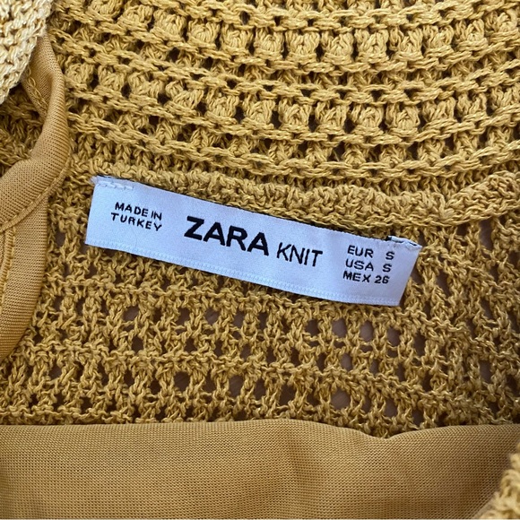 Zara crochet knit midi dress yellow - Picture 7 of 8